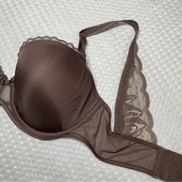 Paramour by Felina 42DDD Peridot Contour Underwire Bra 225073 Mink Lace & Mesh - Picture 12 of 14